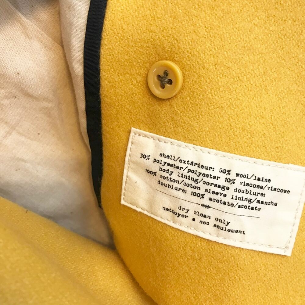 Anthropologie Cartonnier Luisa Marigold Cropped Wool Pea Coat Womens Size Small - Picture 8 of 9